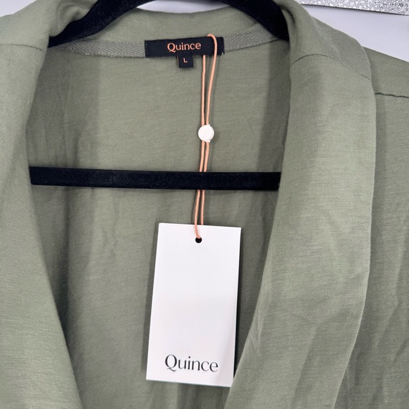 NWT Quince Tencel Jersey Midi Wrap Dress in Sage - Picture 9 of 15